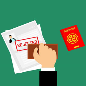 Image indicating a failed visa or travel application - Forbes Legal Group